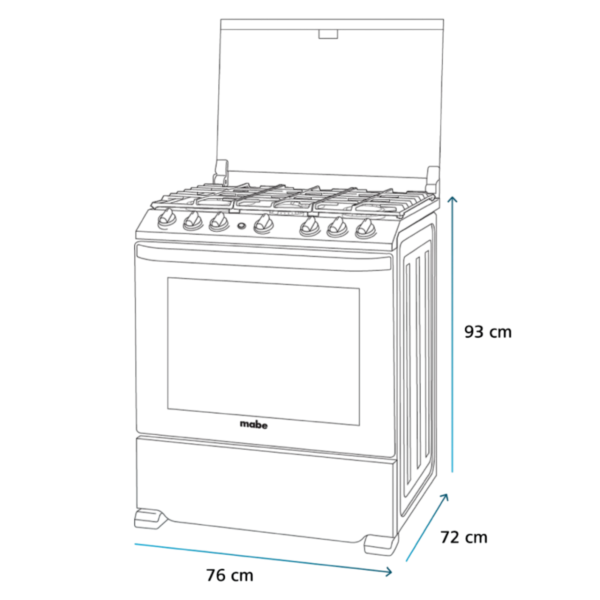 Estufa de Gas de 30 pulgadas Mabe EMH7602JBS0. - Image 5